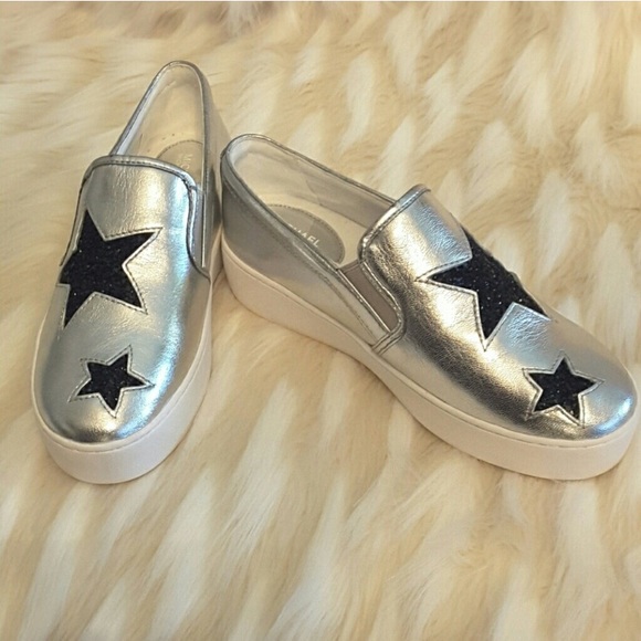Michael Kors Shoes - NWT MICHAEL KORS SILVER LOAFERS SIZE 8
